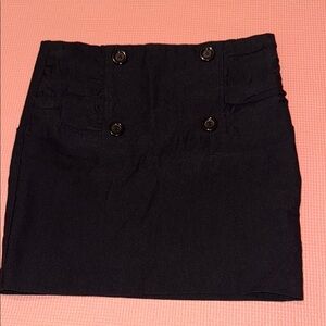 Black Buttoned Mini Skirt